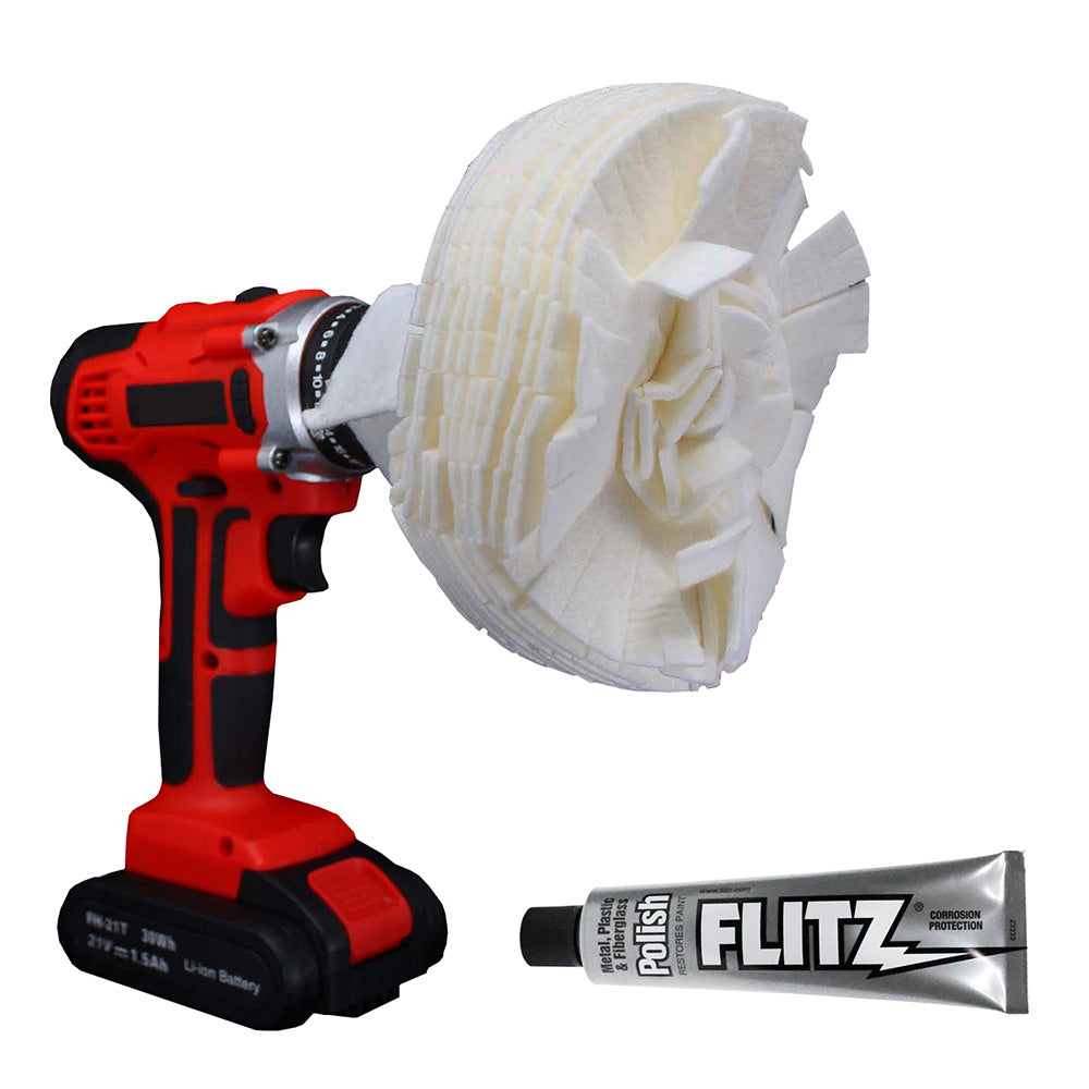 Flitz Buff Ball Extra Large 7-Inch with 1.76oz Tube of Flitz Polish for Polishing and Buffing