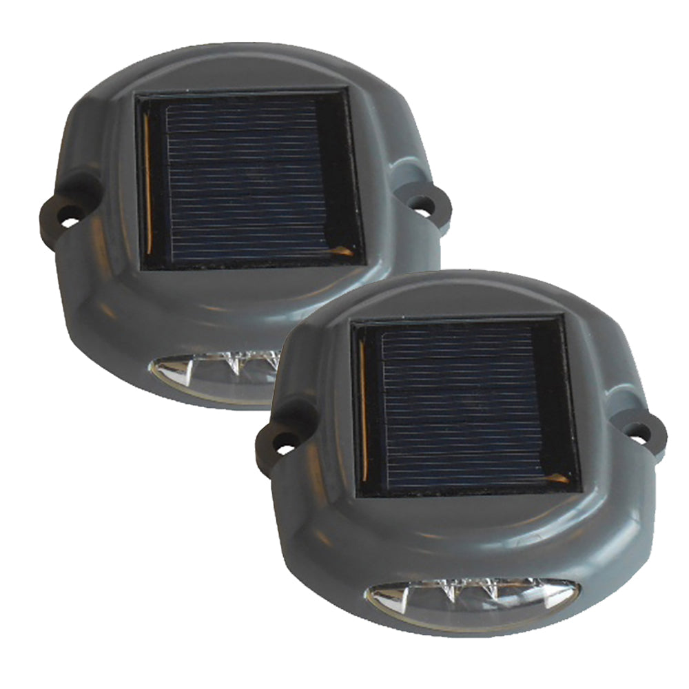 Dock Edge Solar Dock & Deck Light 2-Pack - Weatherproof, No-Wire Installation