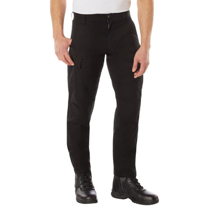 Rothco Active Flex Canvas Work Pants Black Size 28W x 32L - Durable Stretch Workwear for Outdoor and Field Tasks