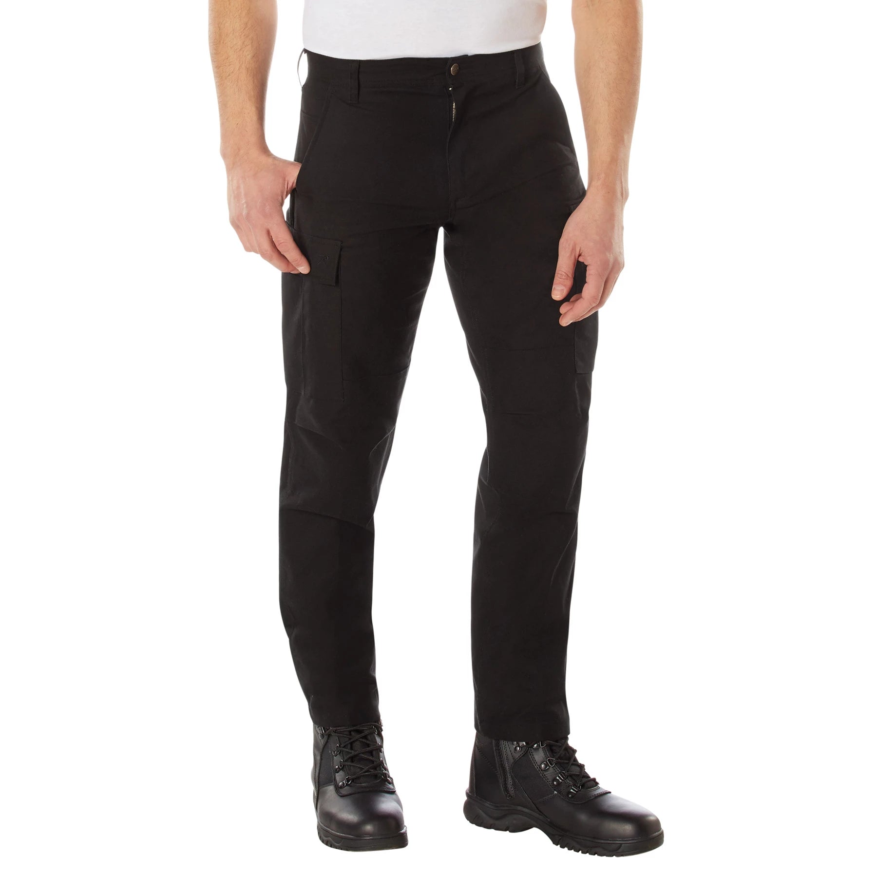 Rothco Active Flex Canvas Work Pants Black 28W x 34L – Durable Stretch Workwear with Utility Pockets