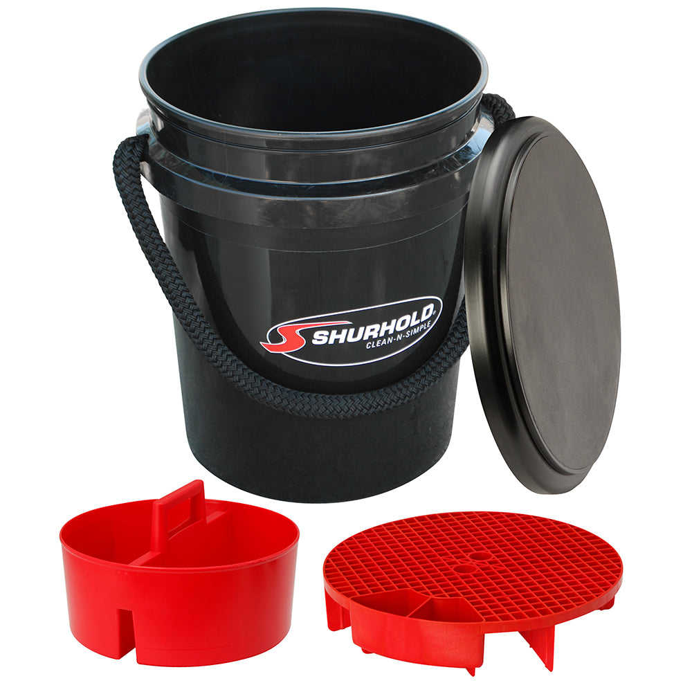 Shurhold One Bucket Kit - 5 Gallon Black with Storage and Accessories