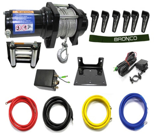 BRONCO 2500 lb Steel Cable Winch - Reliable Heavy-Duty Recovery Equipment