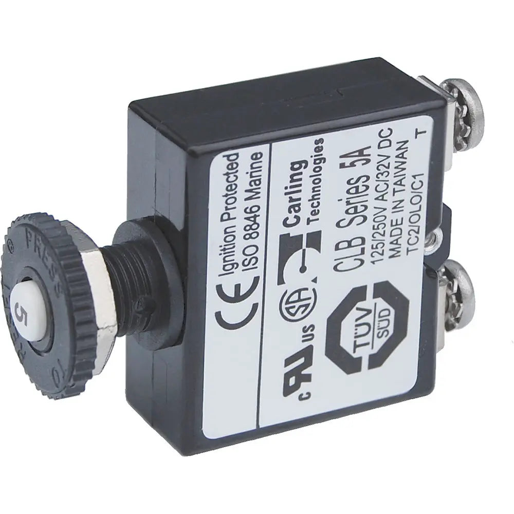 Blue Sea Systems 2130 Push Button Reset Screw Terminal Circuit Breaker - 5 Amps
