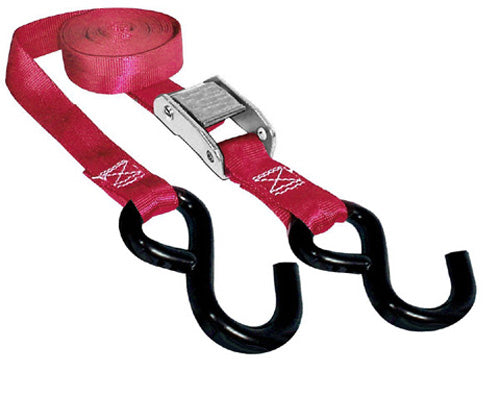 SPI 12-140-1 Red Tie Down Straps, 1 inch x 66 inches, 2000 lb Capacity