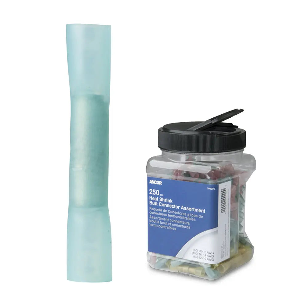 Ancor 16-14 AWG Heat Shrink Butt Connector - 250 Pieces in Reusable Jar