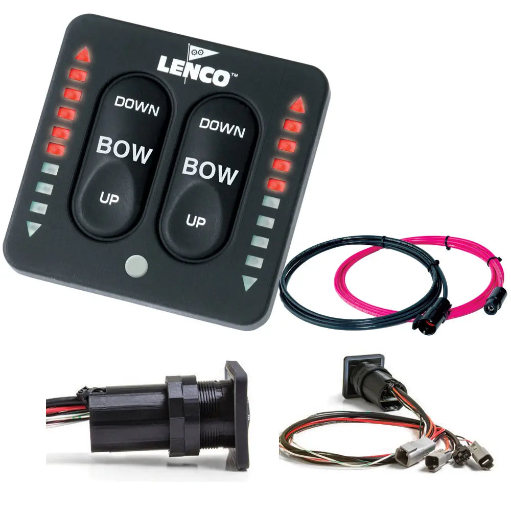 Lenco Marine LED Indicator Integrated Tactile Switch Kit with Pigtail for Dual Actuator Systems