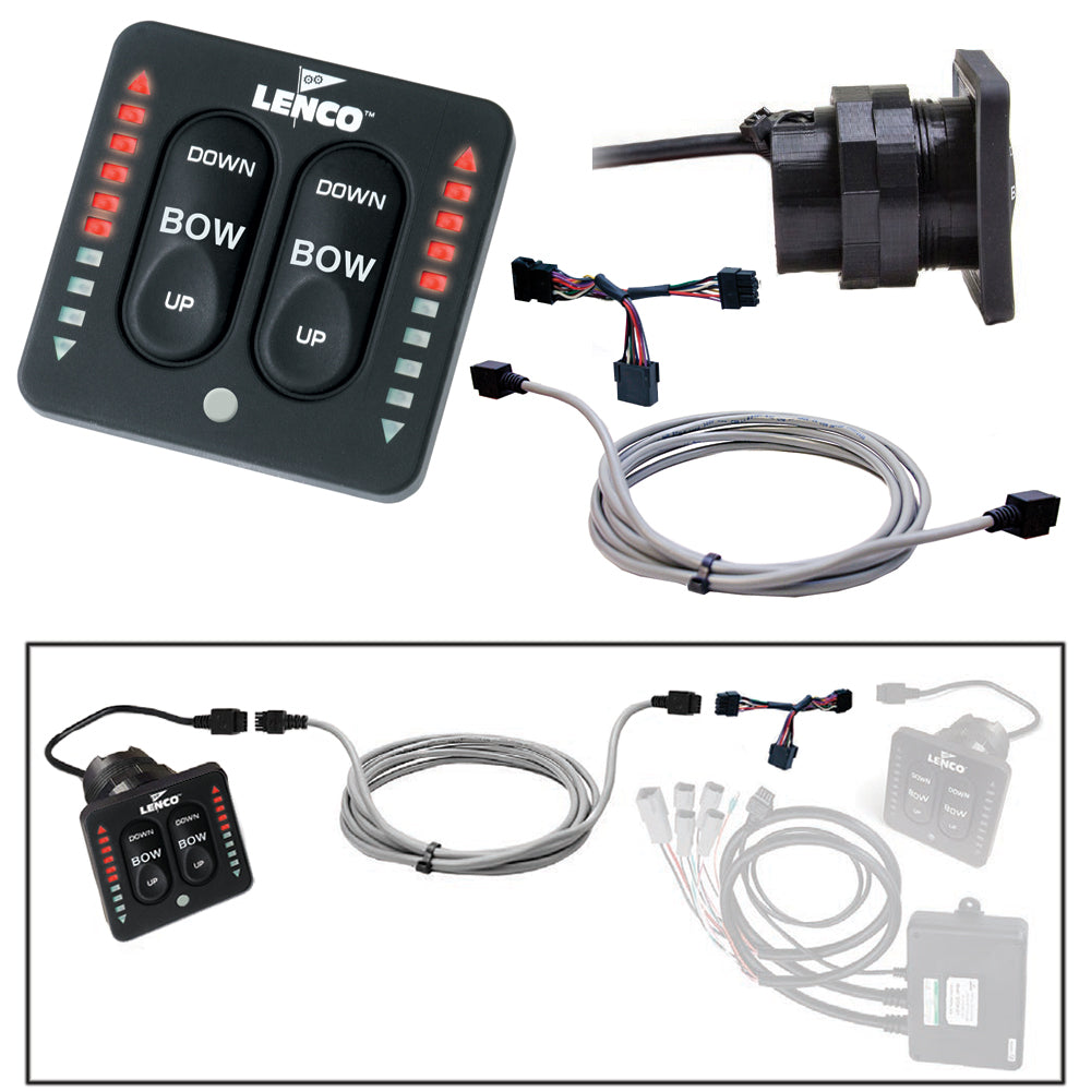 Lenco Marine 11941-003 Flybridge LED Key Pad Kit with 30-Foot Shielded Harness for Two-Piece Tactile Switch