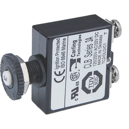 Blue Sea Systems 2129BSS Circuit Breaker Push Button, 3 Amp