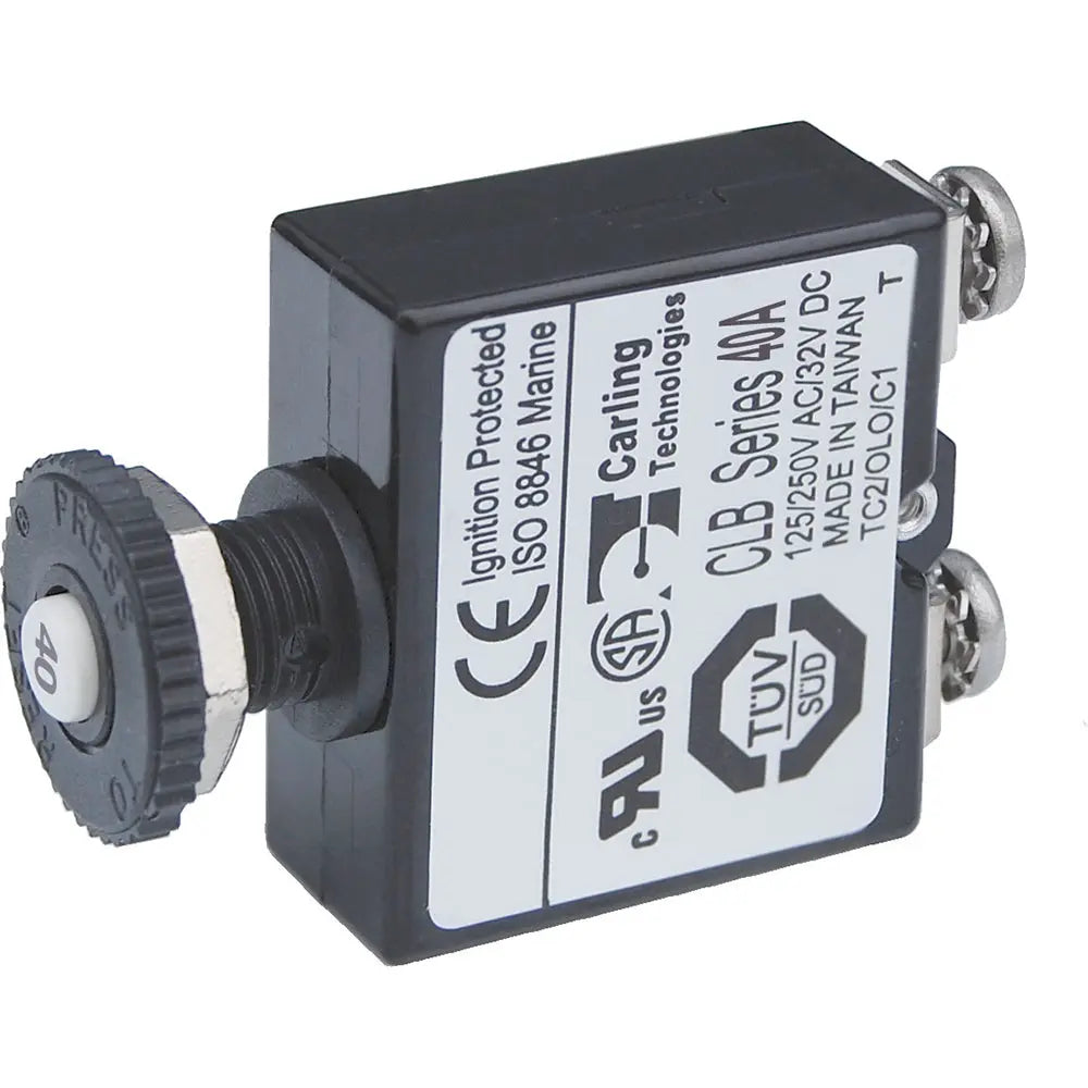 Blue Sea Systems 2137 Push Button Reset Screw Terminal Circuit Breaker - 40 Amps