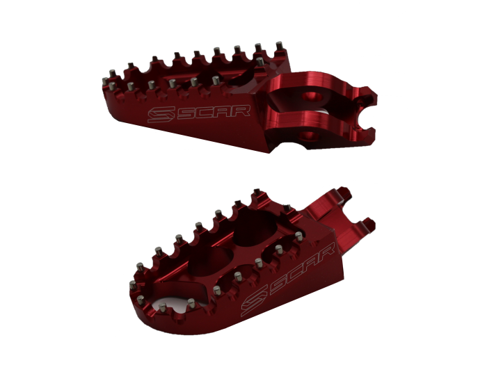 Twin Air Standard Footpegs for CR and CRF Models - Red Color, Part Number 2211R