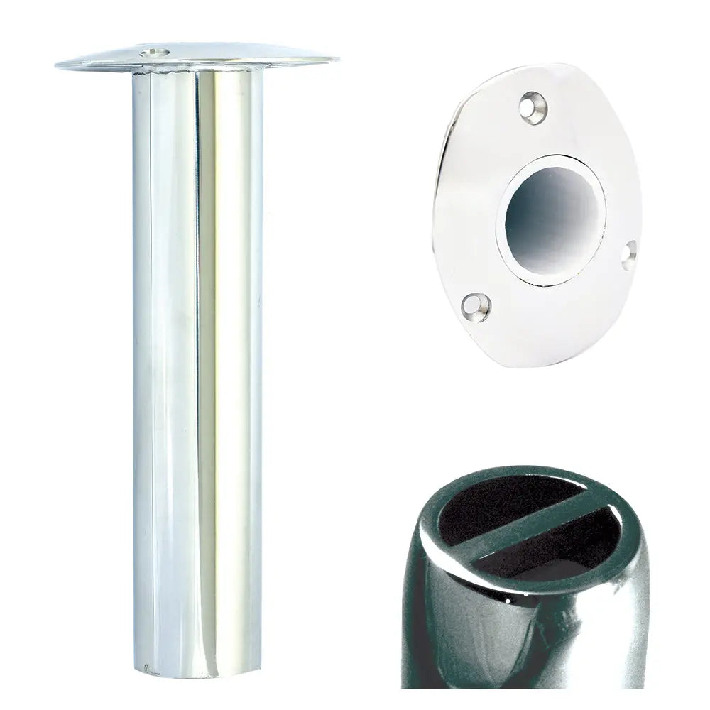 Tigress Oval Head Stainless Steel Gunnel Mount Rod Holder - 0 to 9 Inches