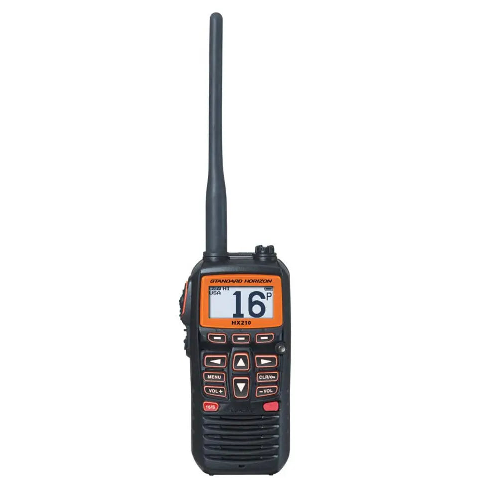 Standard Horizon HX210 6W Floating Handheld Marine VHF Transceiver with Waterproof Design and Emergency Features