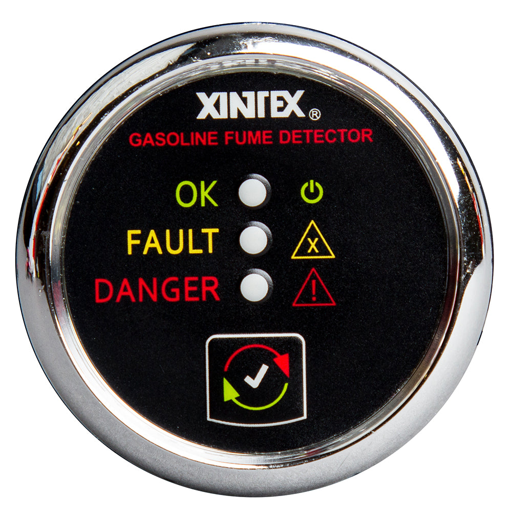 Fireboy-Xintex G-1C-R Gasoline Fume Detector with Chrome Bezel – 12V/24V DC Monitoring