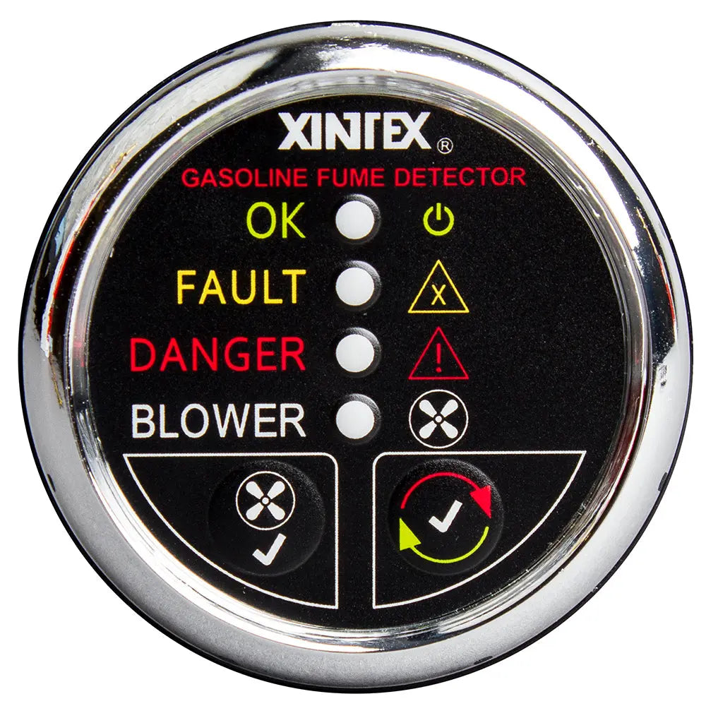 Fireboy-Xintex G-1CB-R Gasoline Fume Detector with Blower Control and Chrome Bezel, 12V DC
