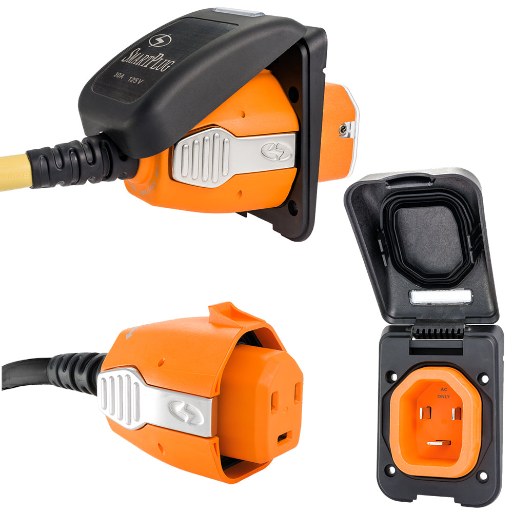 SmartPlug 30 Amp Inlet & Female Cord Connector Combo - Black