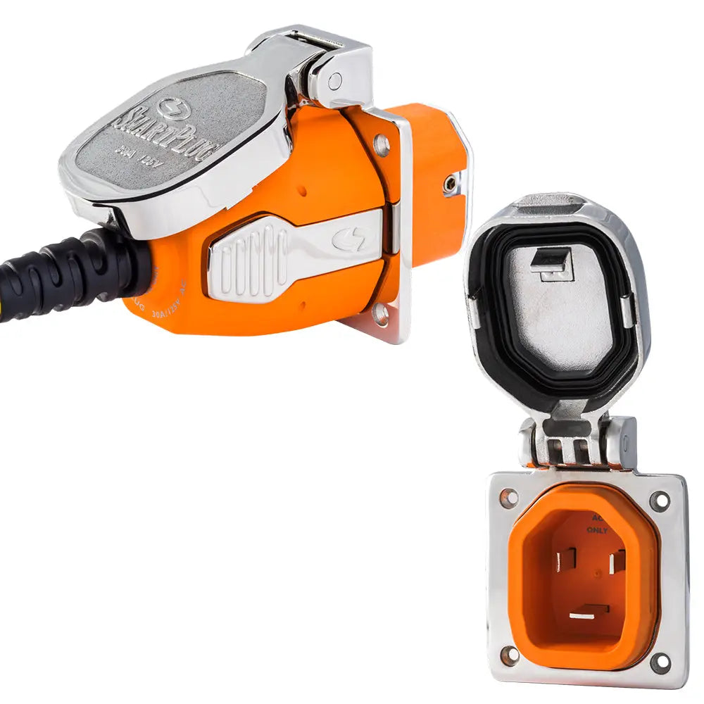 SmartPlug 30 Amp Stainless Steel Inlet and Female Cord Connector Combo - Reliable Power Connection