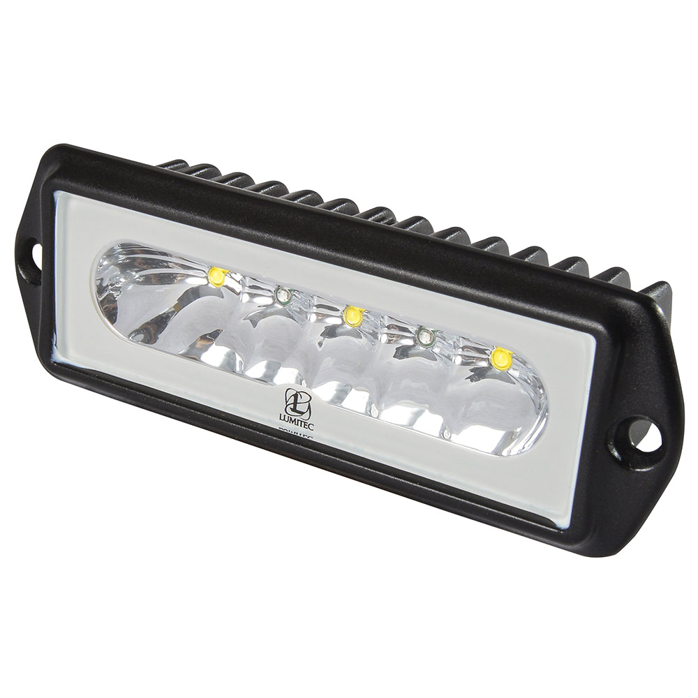 Lumitec Capri2 Flush Mount LED Flood Light with Black Housing and Dual-Color White/Blue Dimming