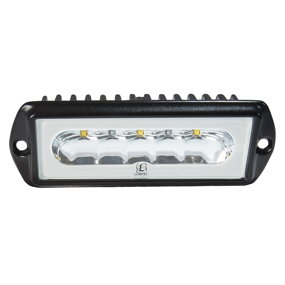 Lumitec Capri2 Flush Mount LED Flood Light with Black Housing and Dual-Color White/Blue Dimming