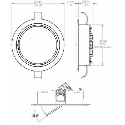 Lumitec Mirage Positionable Down Light with Spectrum RGBW Dimming and Polished Bezel