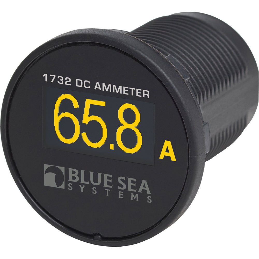 Blue Sea Systems 1732 Mini OLED Ammeter – Compact Waterproof DC Amperage Meter with Bright Display