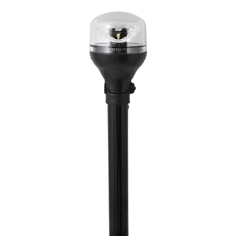 Attwood Marine LightArmor All-Around Navigation Light - 12-Inch Black Pole with Horizontal Composite Base
