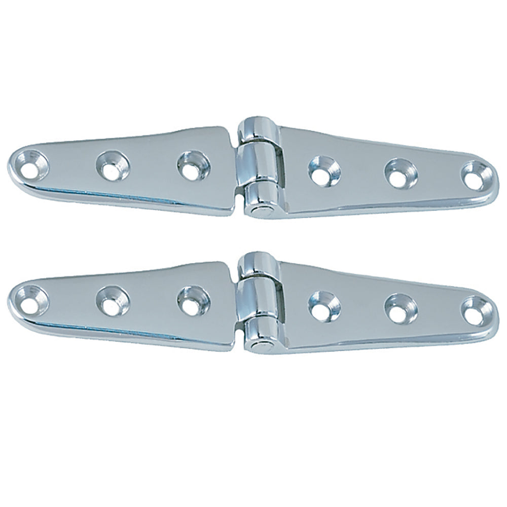 Perko 8-inch Chrome Plated Bronze Strap Hinges - Durable and Corrosion Resistant