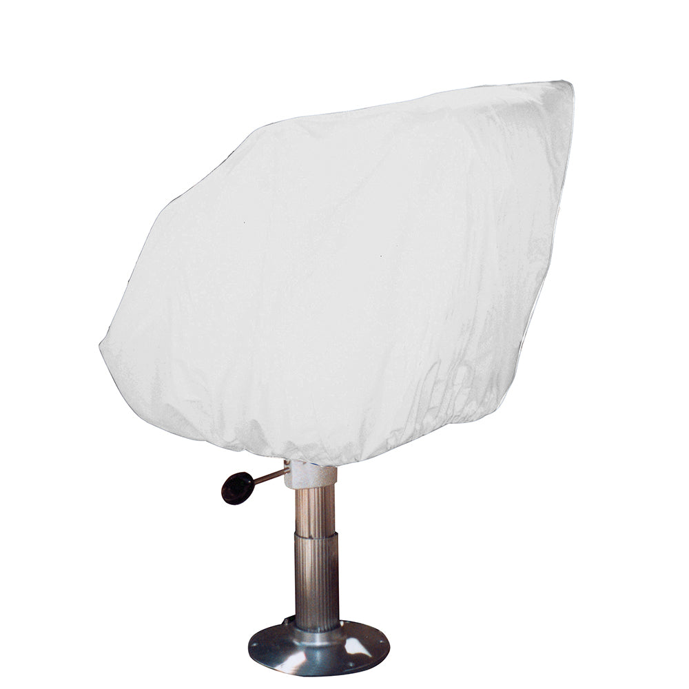 Taylor Made Vinyl White Helm and Fixed Back Boat Seat Cover - 24 inch Dimensions