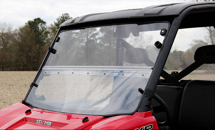 Seizmik 50-23079KIT Polycarbonate Versa-Fold Windshield for 1.75-Inch Round Tube