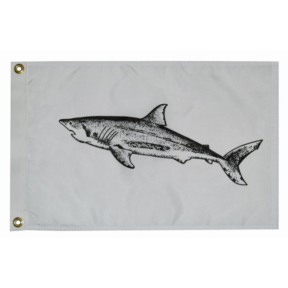 Taylor Made 12 x 18 Inch Shark Flag with Brass Grommets for Fishing and Boating