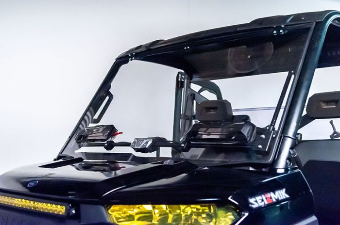 Seizmik Windshield Kit for Polaris Ranger with Flip-Up Vent – Scratch-Resistant, Front Screen 50-50220KIT