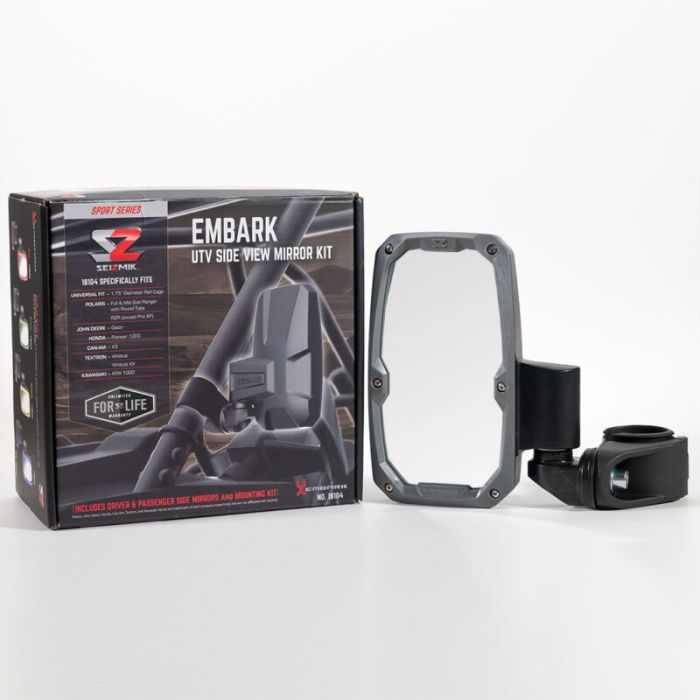 Seizmik Embark Sideview Mirror with ABS Body and Bezel - 2 Inch & 1.875 Inch