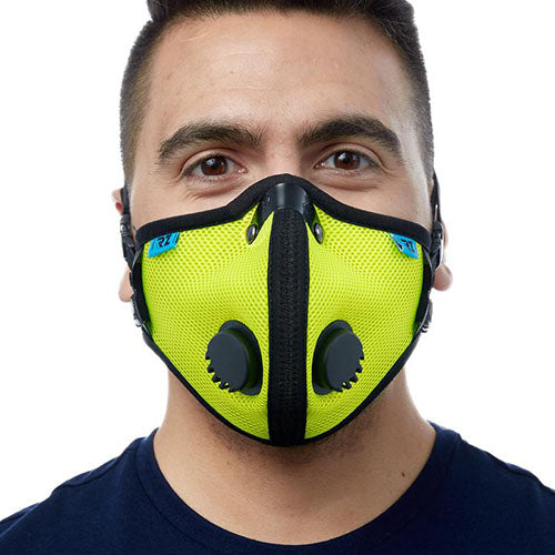 RZ-MASK M2.5 Reusable Mesh Air Filtration Mask - Safety Green, Medium