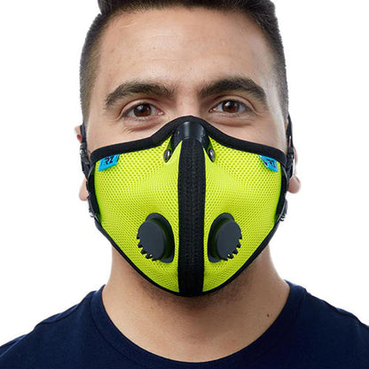RZ-MASK M2.5 Reusable Mesh Air Filtration Mask - Safety Green, Large