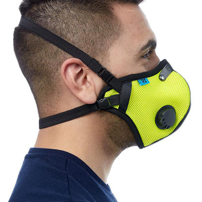 RZ-MASK M2.5 Reusable Mesh Air Filtration Mask - Safety Green, Medium