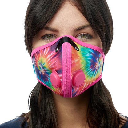 RZ-MASK M2N Reusable Air Filtration Mask - Tie Dye Pink, Extra Large