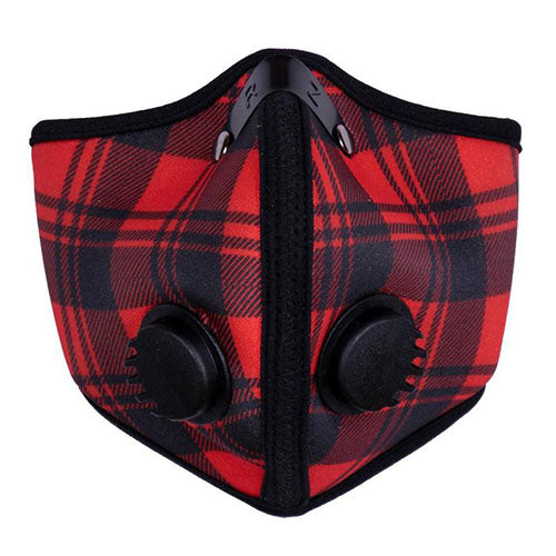RZ-MASK M2N Reusable Air Filtration Mask - Red Plaid Extra Large (XL)