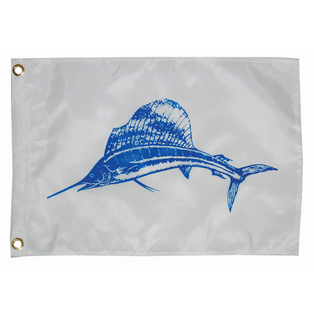 Taylor Made 12" x 18" Sailfish Flag – Fisherman's Catch Flag with Brass Grommets