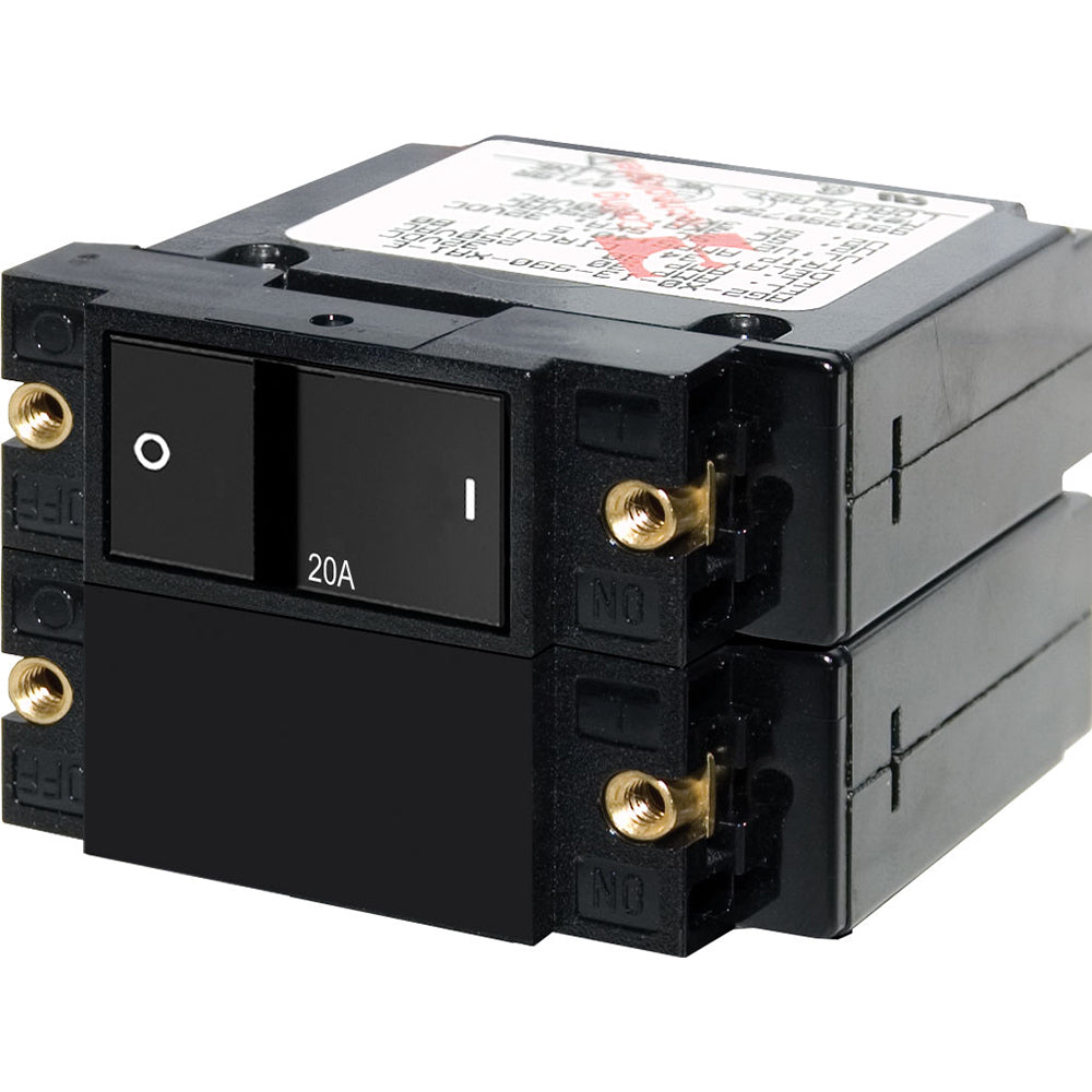 Blue Sea Systems 7413 A-Series Double Pole 20A Flat Rocker Circuit Breaker