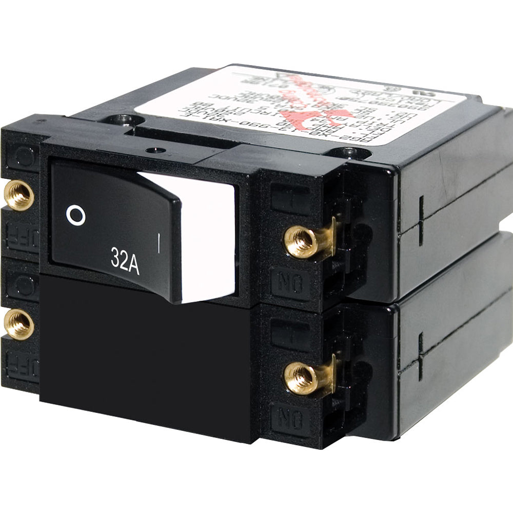 Blue Sea Systems A-Series Raised Rocker Circuit Breaker - Double Pole 32A
