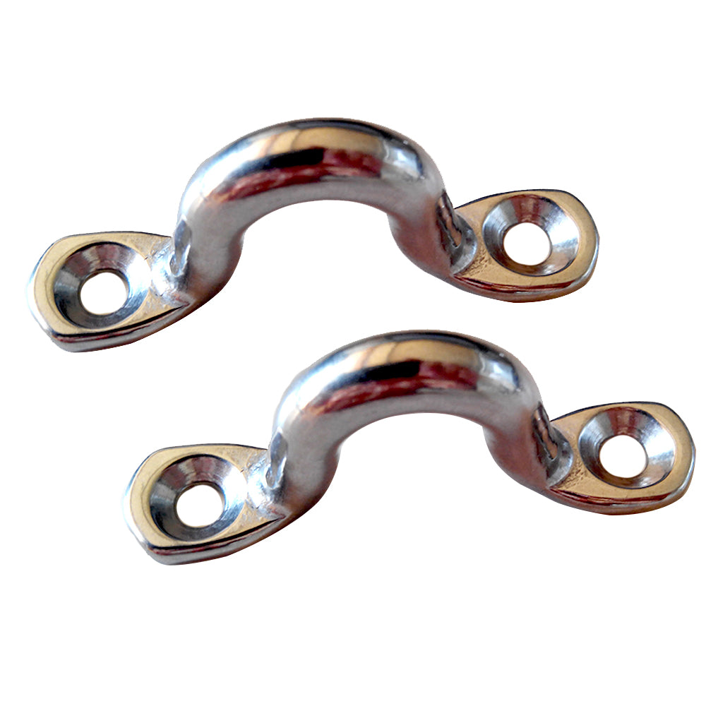Taylor Made Chrome Zamak Eye Strap Pair - 1.5 Inch Long, 5/16 Inch Eye