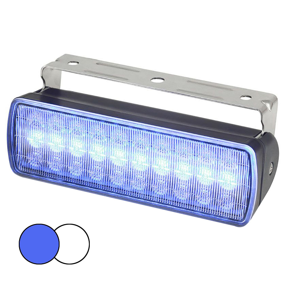 Hella Marine Sea Hawk XL Dual Color LED Floodlights – Blue and White LEDs with Black Housing