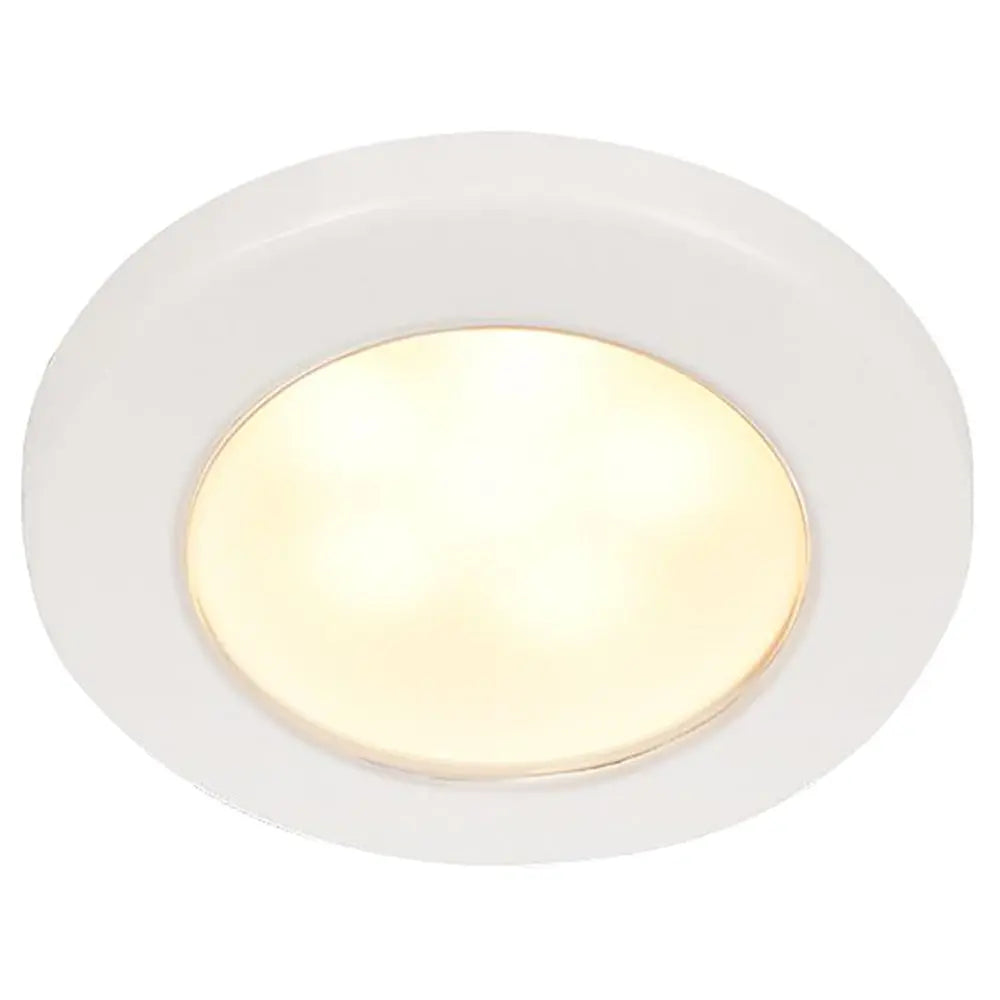 Hella Marine EuroLED 75 3-Inch Round Screw Mount Down Light - Warm White LED with White Plastic Rim - 12V