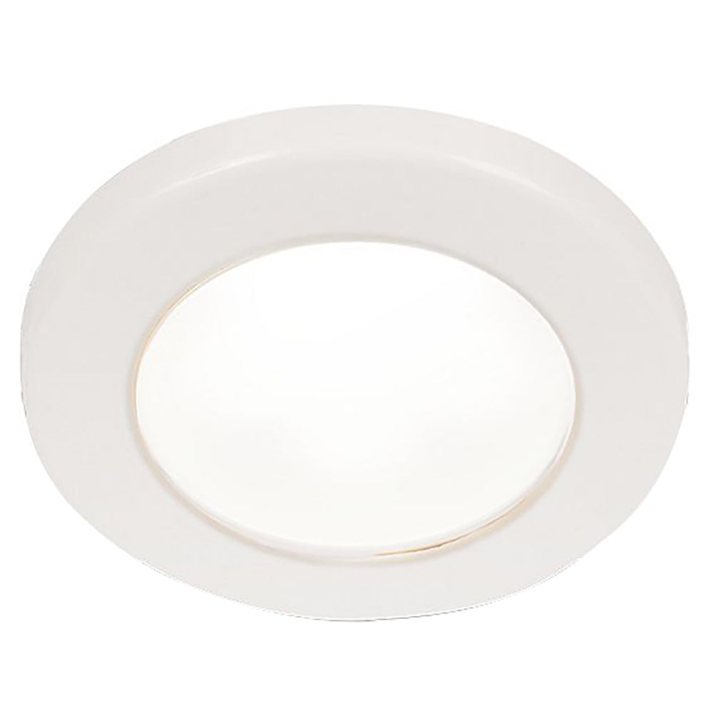 Hella Marine EuroLED 75 3-inch Round Screw Mount Down Light – White LED with White Plastic Rim, 12V