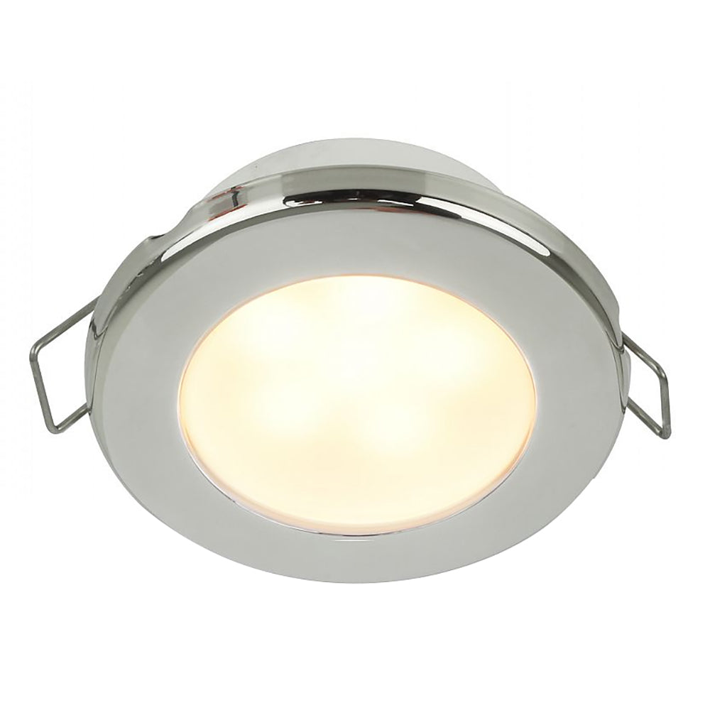 Hella Marine EuroLED 75 3-Inch Round Spring Mount Down Light - Warm White LED with Stainless Steel Rim, 12V