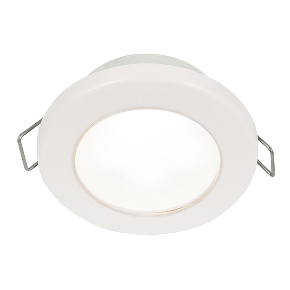 Hella Marine EuroLED 75 3-Inch Round Spring Mount Down Light with White LED and Plastic Rim