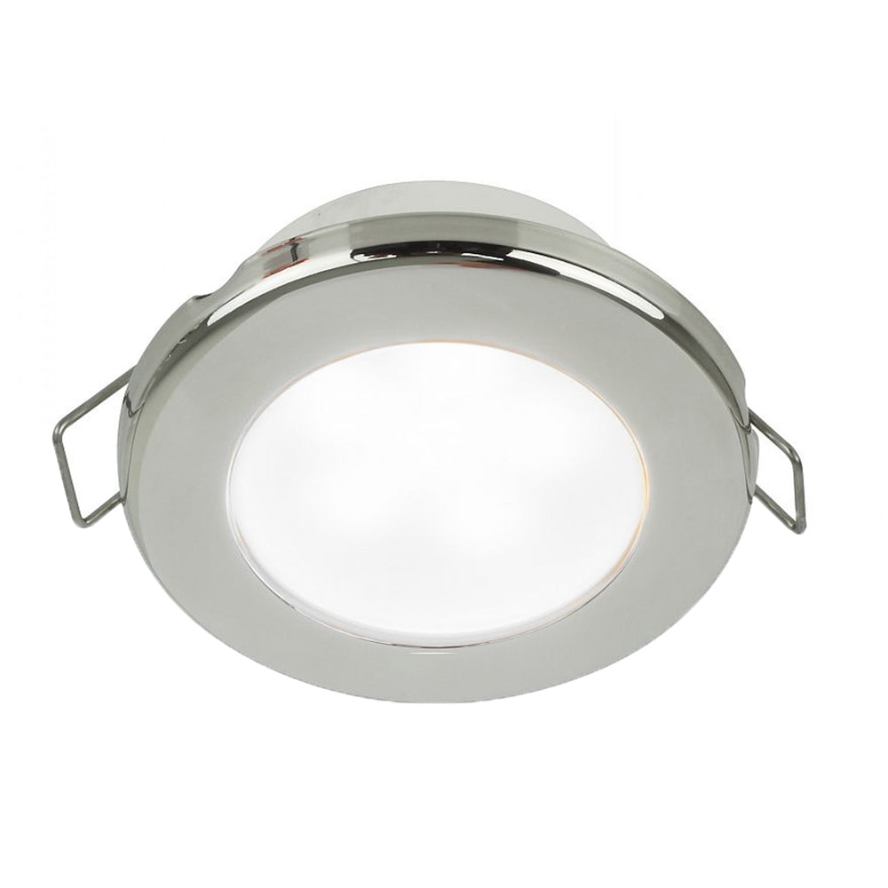 Hella Marine EuroLED 75 3-Inch Round Spring Mount Down Light with White LED and Stainless Steel Rim