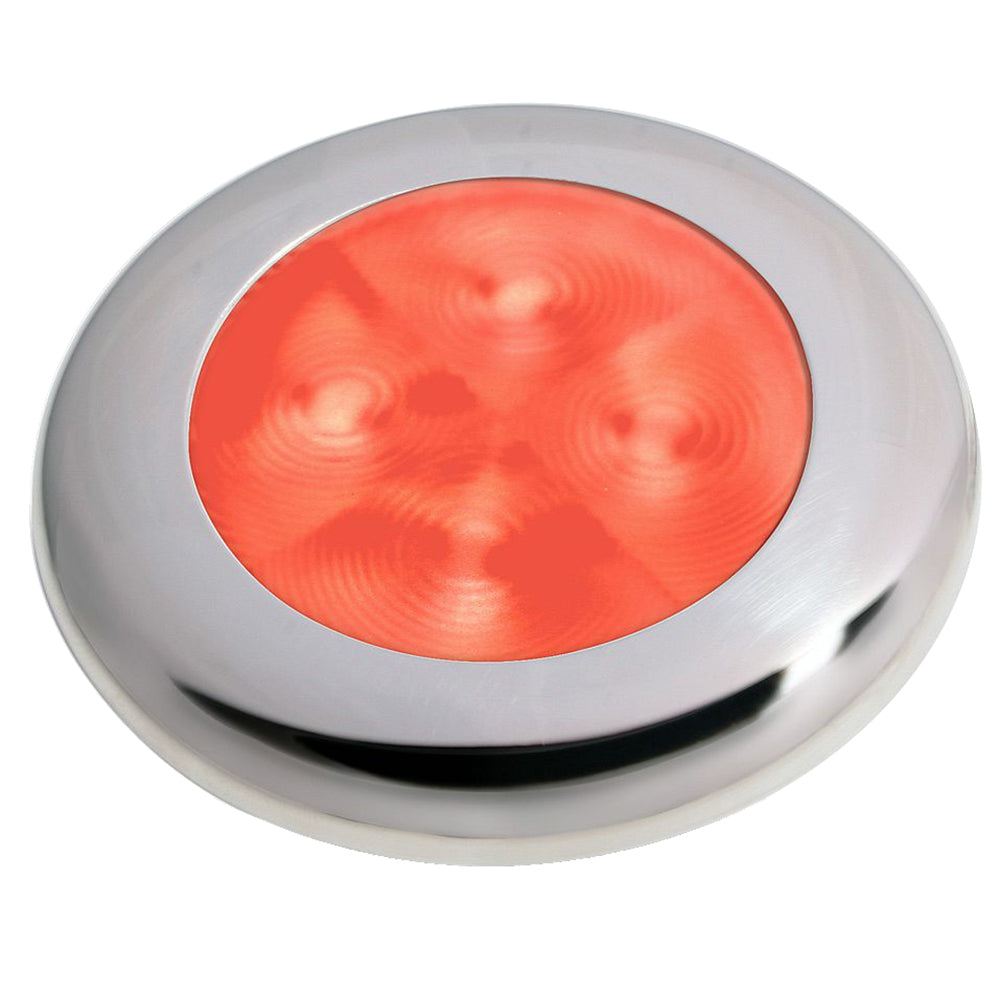 Hella Marine Slim Line LED Enhanced Brightness Round Courtesy Lamp - Red LED with Stainless Steel Bezel - 12V