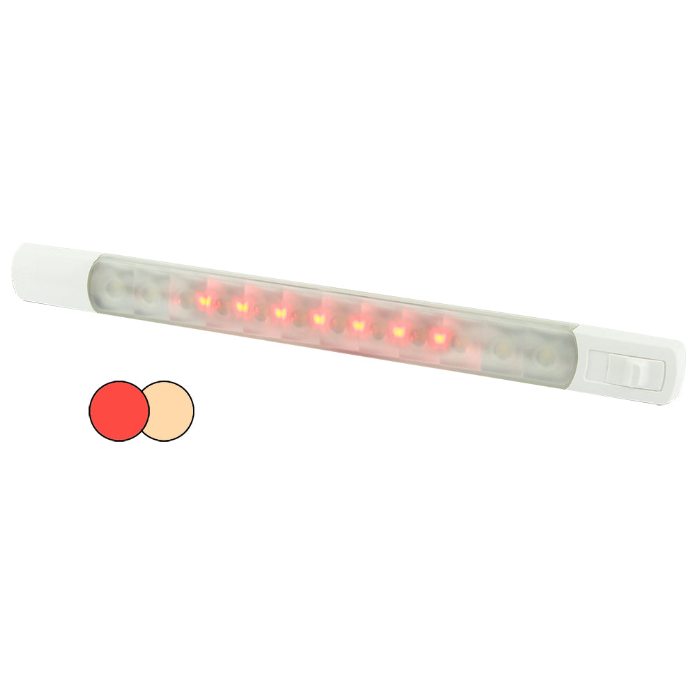 Hella Marine Surface Strip Light with Switch - Warm White and Red LEDs - 12V