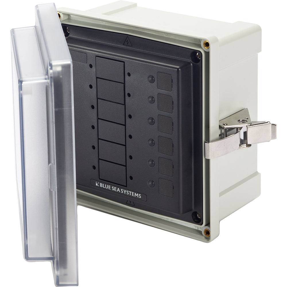 Blue Sea Systems 3113 SMS Panel Enclosure with 6 Blank Circuits for Marine Electrical Systems