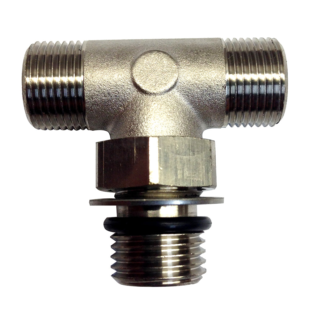 Uflex USA Boss Style T-Fitting - Nickel, ORB 6 to 3/8" Compression Fitting Part 71955T